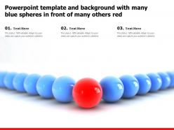Powerpoint template and background with many blue spheres in front of many others red