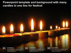 Powerpoint template and background with many candles in one line for festival