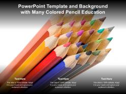 Powerpoint template and background with many colored pencil education