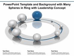 Powerpoint template and background with many spheres in ring with leadership concept