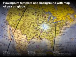 Powerpoint template and background with map of usa on globe