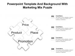 Powerpoint template and background with marketing mix puzzle