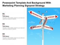 Powerpoint template and background with marketing planning signpost strategy