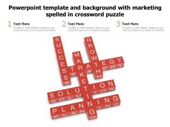 Powerpoint template and background with marketing spelled in crossword puzzle