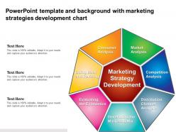 Powerpoint template and background with marketing strategies development chart