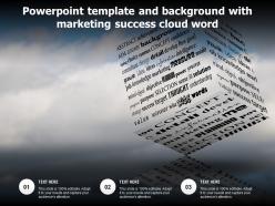 Powerpoint template and background with marketing success cloud word