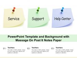Powerpoint template and background with massage on post it notes paper