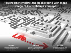 Powerpoint Template And Background With Maze Image Of Life Problems Concept