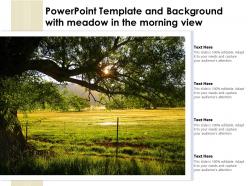 Powerpoint template and background with meadow in the morning view