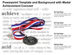 Powerpoint template and background with medal achievement concept