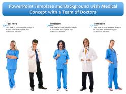 Powerpoint template and background with medical concept with a team of doctors
