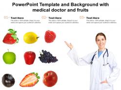 Powerpoint template and background with medical doctor and fruits