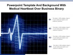 Powerpoint template and background with medical heartbeat over business binary