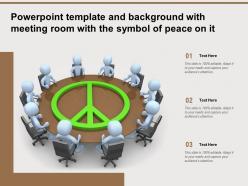 Powerpoint template and background with meeting room with the symbol of peace on it