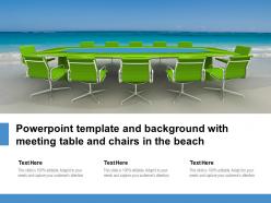 Powerpoint template and background with meeting table and chairs in the beach