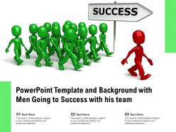 Powerpoint template and background with men going to success with his team