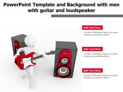Powerpoint template and background with men with guitar and loudspeaker
