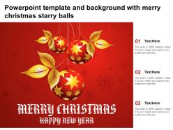 Powerpoint Template And Background With Merry Christmas Starry Balls