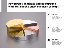 Powerpoint template and background with metallic pie chart business concept