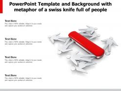 Powerpoint template and background with metaphor of a swiss knife full of people