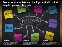 Powerpoint template and background with mind map for person life goals