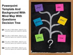 Powerpoint template and background with mind map with questions decision tree
