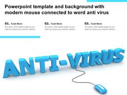 Powerpoint template and background with modern mouse connected to word anti virus