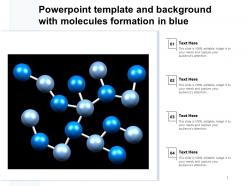 Powerpoint template and background with molecules formation in blue