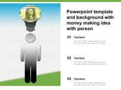 Powerpoint template and background with money making idea with person