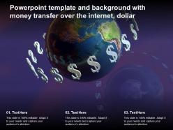Powerpoint Template And Background With Money Transfer Over The Internet Dollar