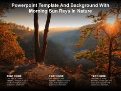Powerpoint template and background with morning sun rays in nature