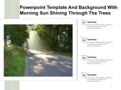 Powerpoint template and background with morning sun shining through the trees