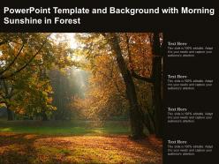 Powerpoint template and background with morning sunshine in forest