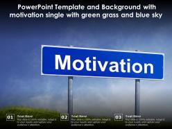 Powerpoint Template And Background With Motivation Single With Green Grass And Blue Sky