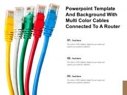 Powerpoint template and background with multi color cables connected to a router