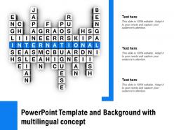 Powerpoint template and background with multilingual concept