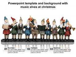 Powerpoint template and background with music elves at christmas