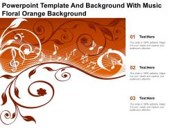 Powerpoint template and background with music floral orange background