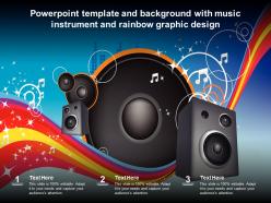 Powerpoint Template And Background With Music Instrument And Rainbow Graphic Design