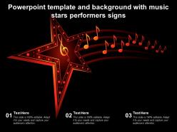 Powerpoint template and background with music stars performers signs
