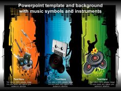 Powerpoint template and background with music symbols and instruments