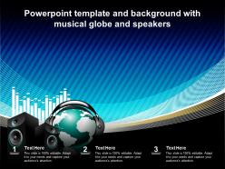 Powerpoint template and background with musical globe and speakers