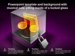 Powerpoint template and background with musical note sitting inside of a locked glass