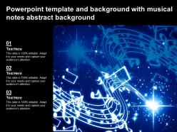 Powerpoint template and background with musical notes abstract background