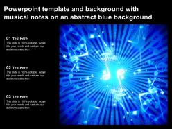 Powerpoint template and background with musical notes on an abstract blue background