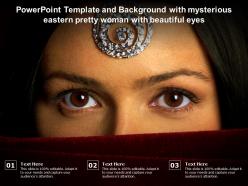 Powerpoint template and background with mysterious eastern pretty woman with beautiful eyes