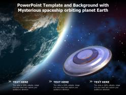 Powerpoint template and background with mysterious spaceship orbiting planet earth