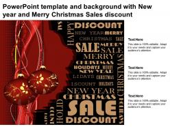 Powerpoint Template And Background With New Year And Merry Christmas Sales Discount