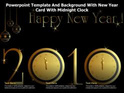 Powerpoint Template And Background With New Year Card With Midnight Clock