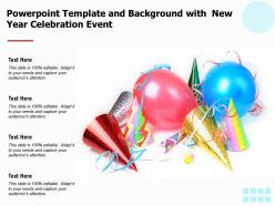 Powerpoint template and background with new year celebration event